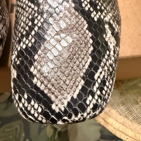 Reformation Inez Snakeskin Square Toe Ballet Flat - Picture 9 of 9